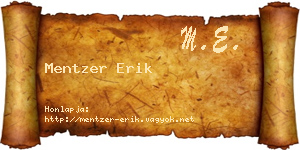 Mentzer Erik névjegykártya